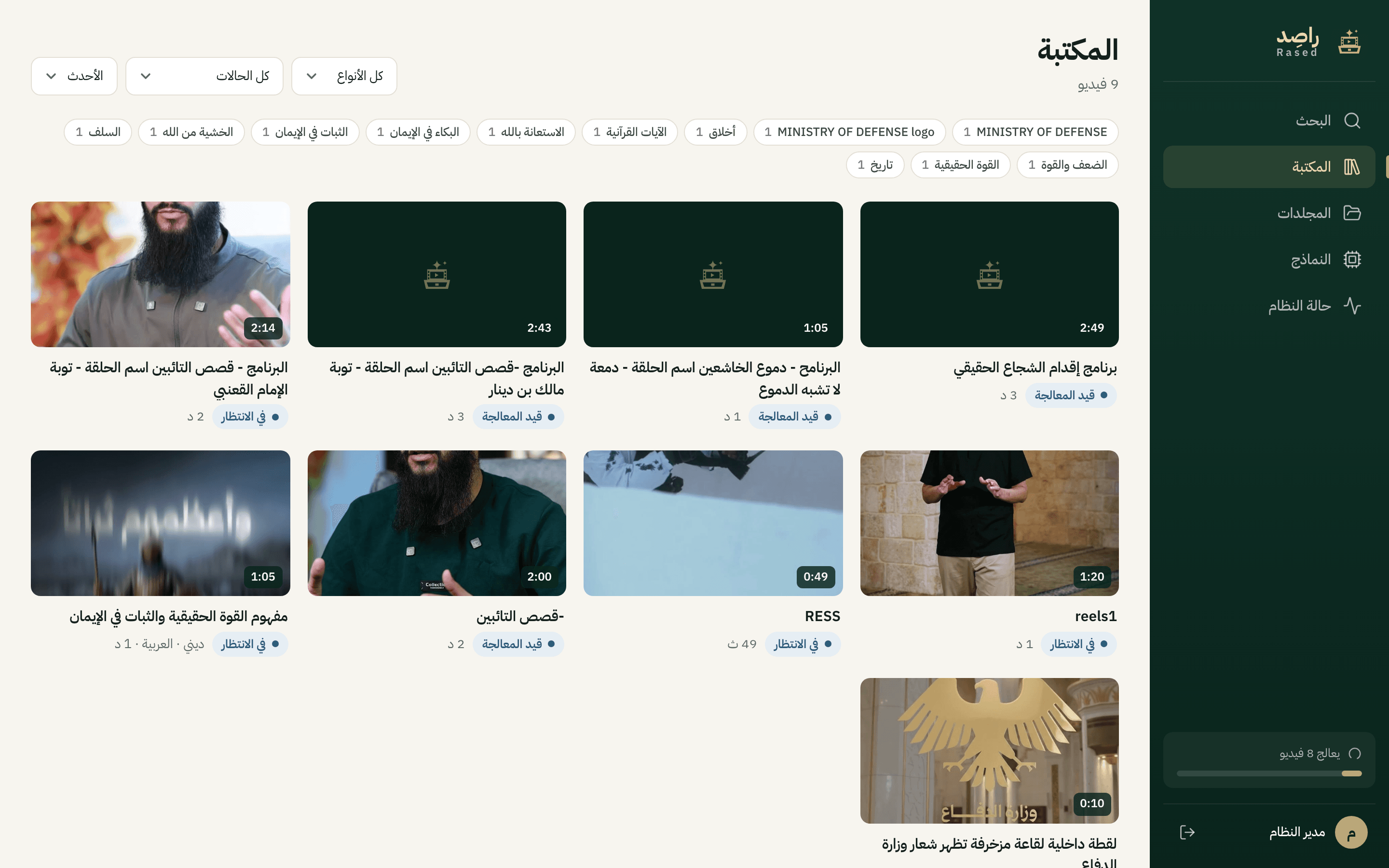 Rased library filtered by topic